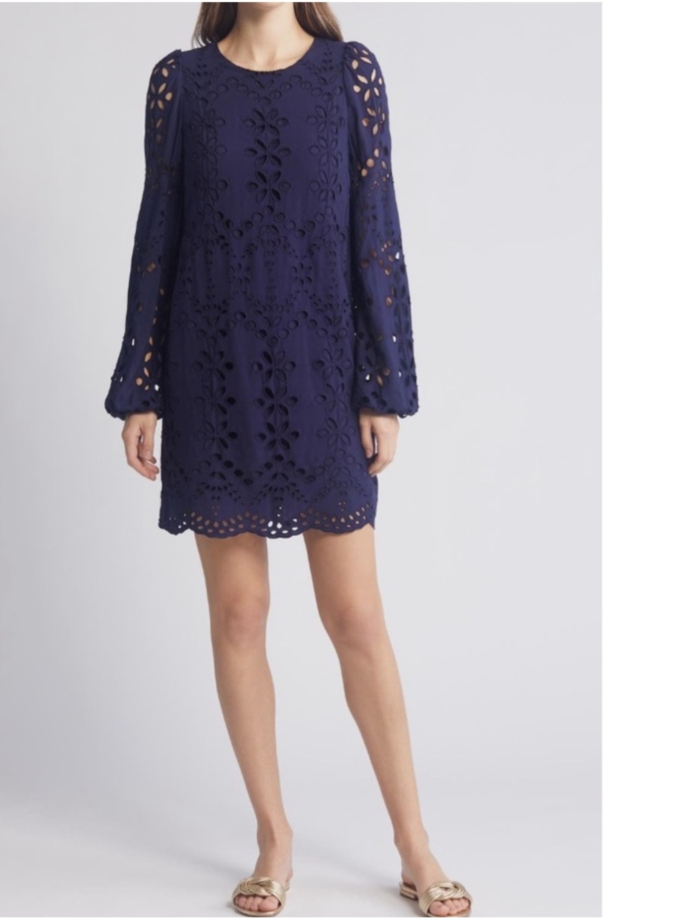 Lilly Pulitzer Alyna Long Sleeve Eyelet Dress 6
